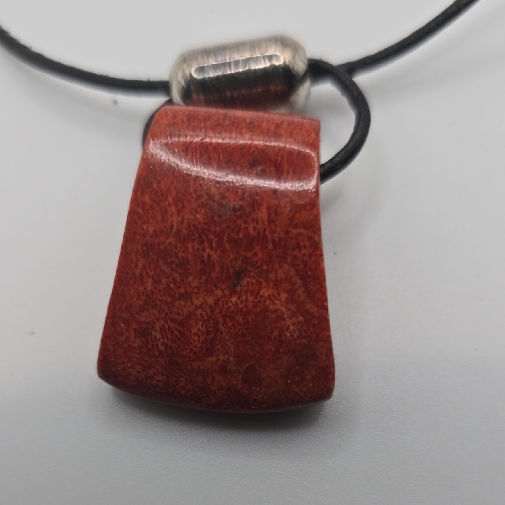 Silpada Red Coral Geometric Necklace - Picture 2 of 7